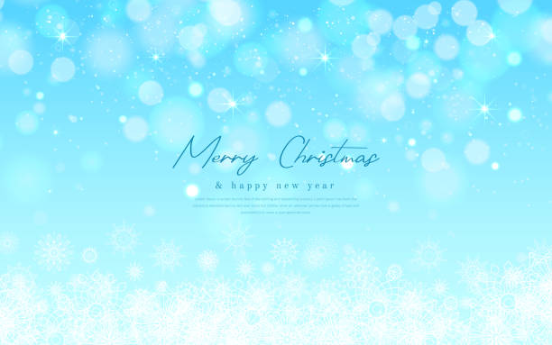 Christmas - Winter blue background: Falling snow, snowflakes and defocused lights Christmas - Winter blue background: Falling snow, snowflakes and defocused lights stock illustration december calligraphy stock illustrations