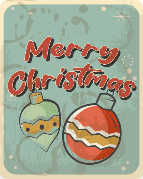 istock Vintage style greeting card Merry Christmas Editable, grunge effects can be easily removed for a brand new, clean sign. 1434984966