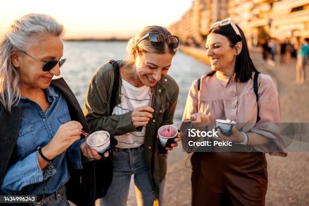 Ice Cream Time Stock Photo - Download Image Now - Travel, Women, Female Friendship