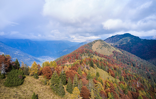 Northern Italy 2022 autumn. View from Cima Durmont in Val Manez. \n46°05'07.6\