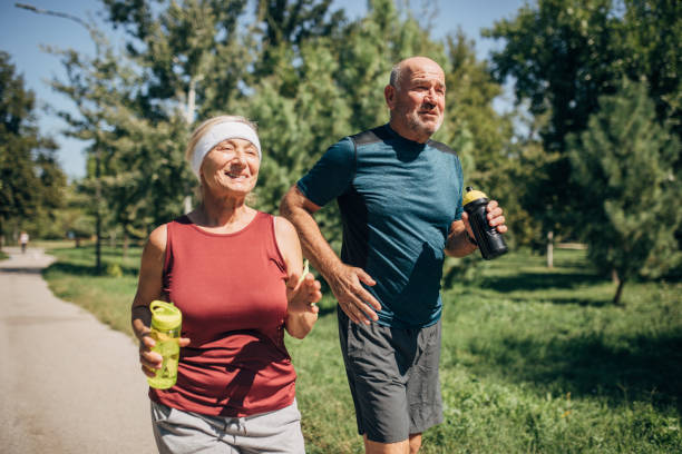 istock Senior couple jogging 1435003535