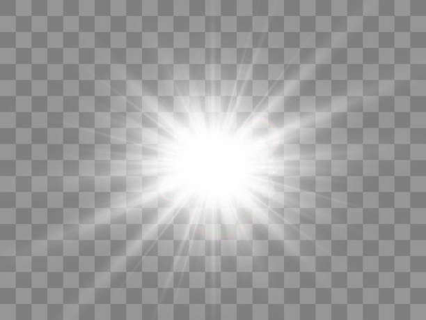 istock Bright beautiful star.Vector illustration of a light effect on a transparent background. 1435005770