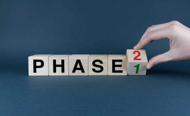 istock Phase 1 and 2. Cubes form the words Phase 1 and Phase 2. 1435008481