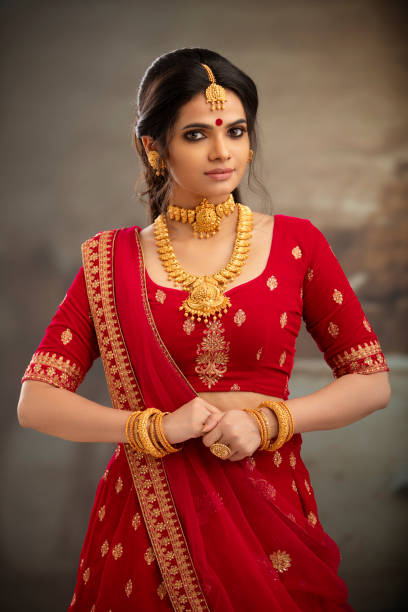 istock Pretty Indian young Hindu Bride portrait 1435010753
