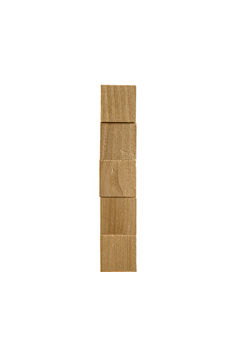 5 Box Blocks 5 Blocks Vertically Stacked Stock Photo - Download Image Now - Blank ...