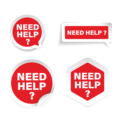 Need Help Label Sign Vector Stock Illustration - Download Image Now ...