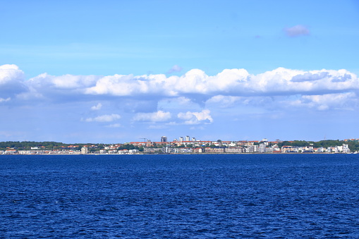 May 23 2022 - Helsingborg, Sweden: panoramic image of the swedish city of Helsingborg