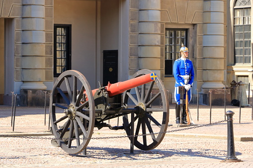 May 24 2022 - Stockholm in Sweden: Changing of the guard ceremony