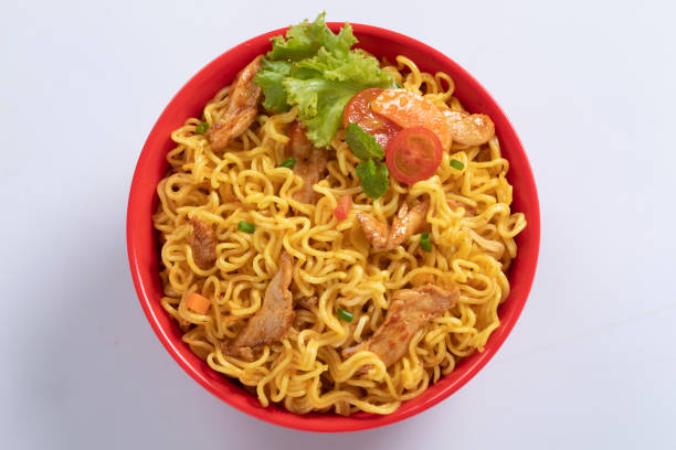istock plane, chicken, egg, beef, prawn instant noddle's isolated on white background for design or packaging 1435026830