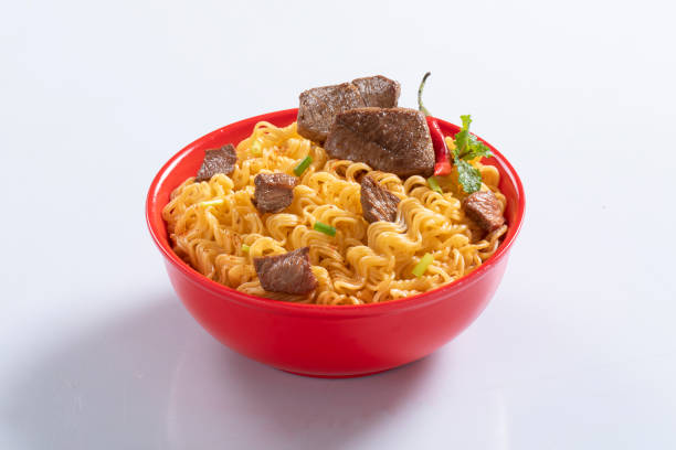 istock plane, chicken, egg, beef, prawn instant noddle's isolated on white background for design or packaging 1435026905