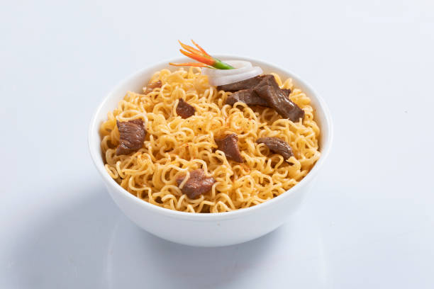 istock plane, chicken, egg, beef, prawn instant noddle's isolated on white background for design or packaging 1435027013