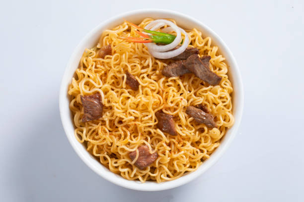 istock plane, chicken, egg, beef, prawn instant noddle's isolated on white background for design or packaging 1435027015