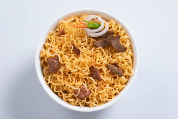 istock plane, chicken, egg, beef, prawn instant noddle's isolated on white background for design or packaging 1435027155