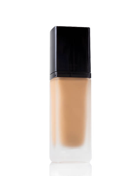 istock Bottle of liquid foundation makeup on a white background 1435027566