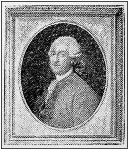 istock Antique image: Painting in Chateau de Chantilly, man portrait 1435029985