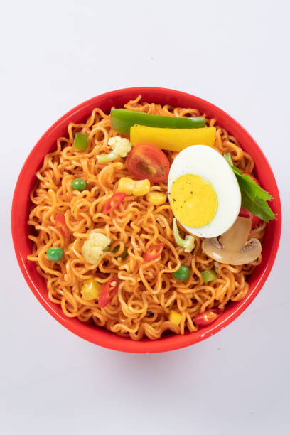 istock plane, chicken, egg, beef, prawn instant noddle's isolated on white background for design or packaging 1435030119