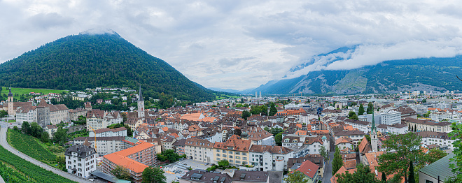 View of Chur from Above in Sommer