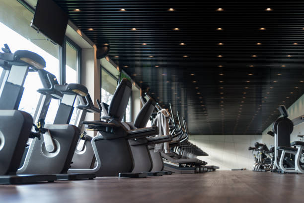 istock Modern Gym Interior With Equipment 1435035209