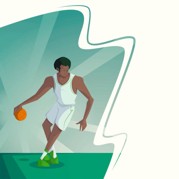 istock illustration of man playing basketball 1435043290