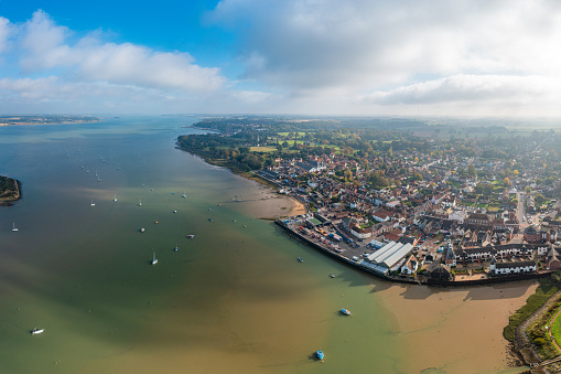 Aerial view from a drone of Manningtree in Essex, UK.