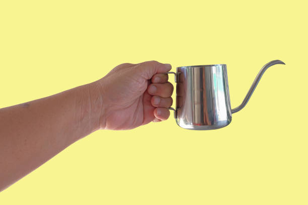 istock Metal Coffee dip pot. kettle isolated background. 1435047072