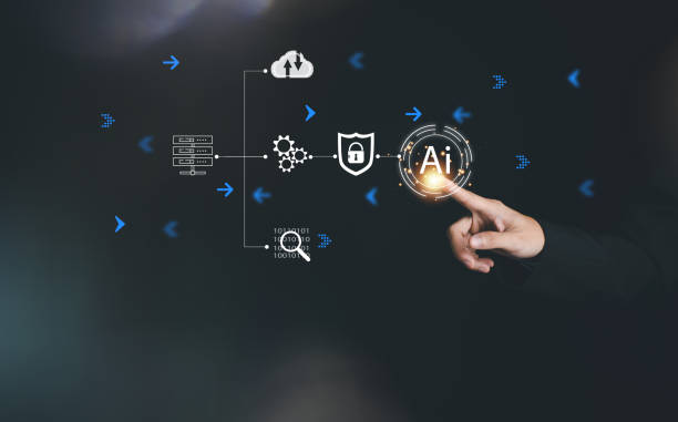 istock AI (Artificial intelligence) concept. Businessman hand touch hologram technology. Business technology link digital marketing. Big data and Financial banking. 1435048791