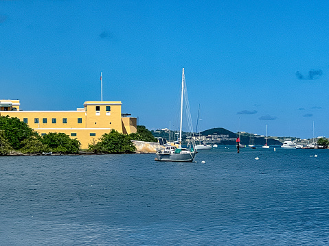 A view of Fort Christiansted on the northern side of St. Croix in the US Virgin Islands