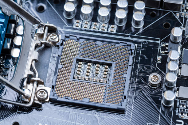 istock Motherboard close-up. Details for the computer. 1435058333