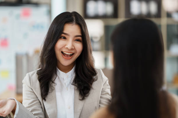 istock Female office workers sit and talk to colleagues. 1435061872
