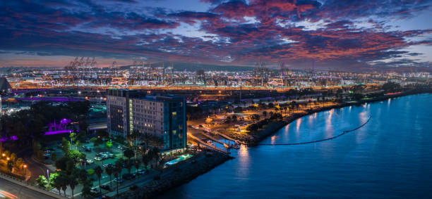 istock Long Beach harbor with the port in the background 1435062890