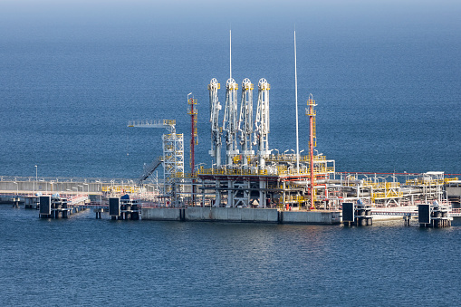A liquid natural gas (LNG) offshore terminal. The gas will be sent to the customer by a pipeline from the terminal to the coast, Swinoujscie, Poland