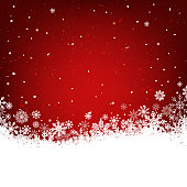 istock Red Christmas background with white snowflakes frame 1435067221
