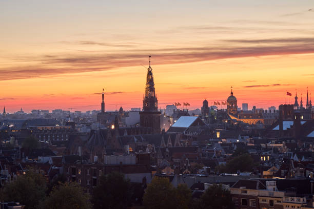 istock Cityscape at sunset in Amsterdam 1435068943