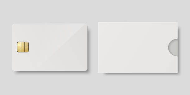 istock Vector 3d Realistic White Blank Credit Card, Paper Wallet, Envelope, Packing Cower Isolated. Plastic Credit, Debit Card Design Template for Mockup, Branding. Credit Card Payment Concept. Front View 1435078060