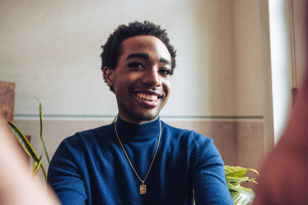 Selfieeeeeeeee Home portrait of a young Non-Binary person. bi black stock pictures, royalty-free photos & images