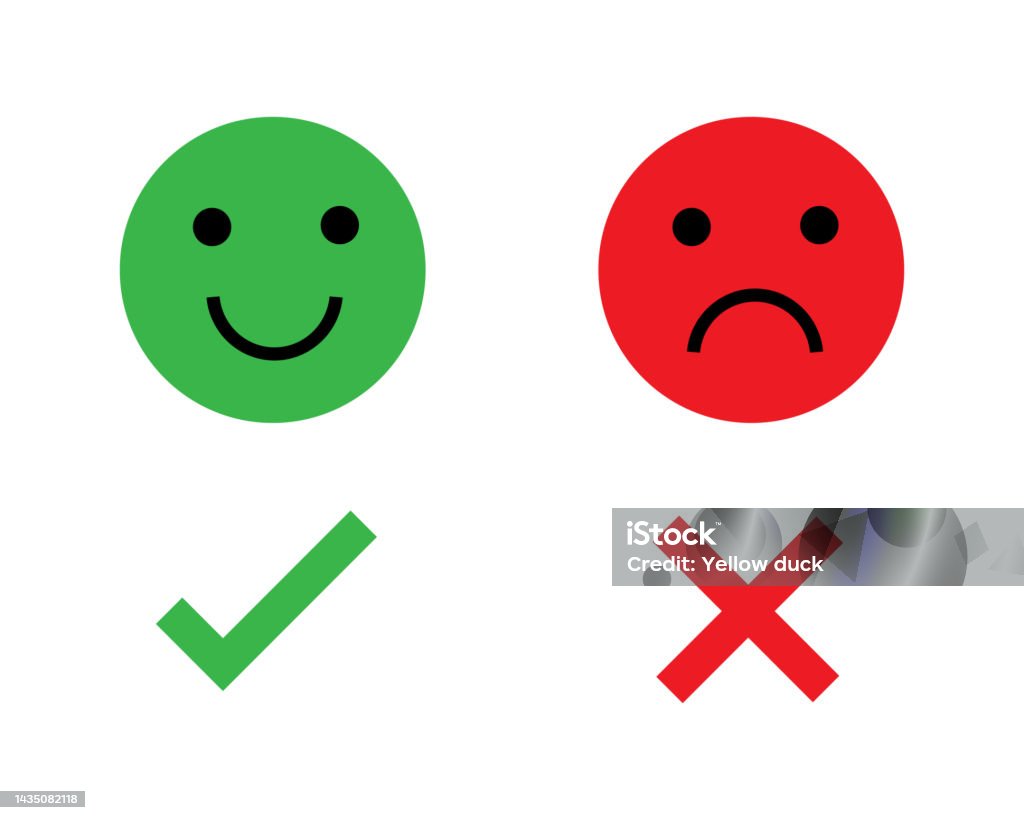 Tanda Benar Dan Salah Emoji Menunjukkan Perasaan Bahagia Dan Sedih