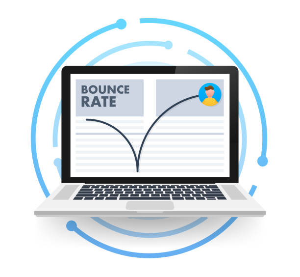 Website Bounce rate, exit rate, internet marketing. Vector stock illustration. vector art illustration
