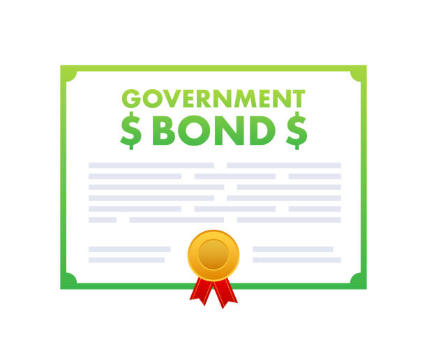 икона государственных облигаций. финансовое обеспечение. векторная стоковая иллюстрация. - petra stock illustrations