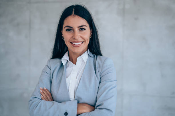 istock Confident businesswoman in modern office. 1435089717