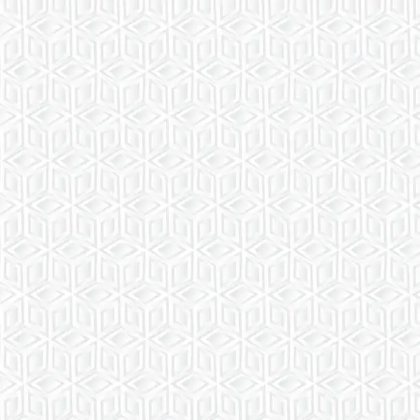 Vector illustration of White cube geometric background, paper art pattern