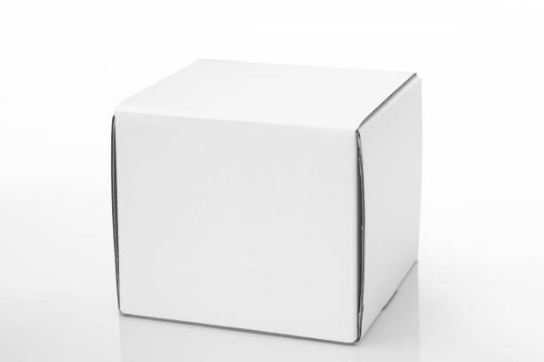 istock Close up of a white box on white background with clipping path 1435091307