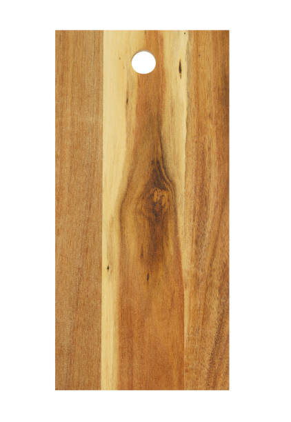 istock Wooden cutting board isolated on white background 1435091404