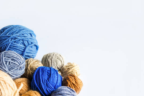 Background of colorful balls of wool.