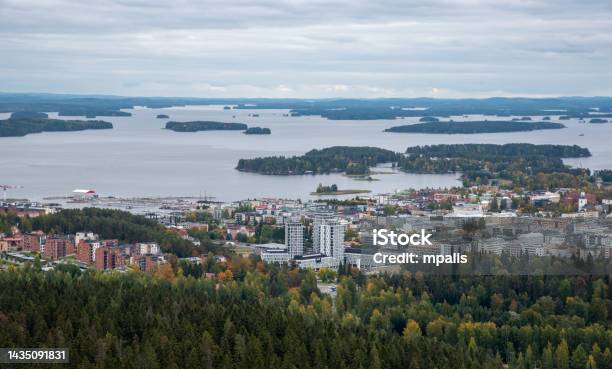 Cityscape Of Kuopio From Puijo Tower In Eastern Finland Stock Photo - Download Image Now