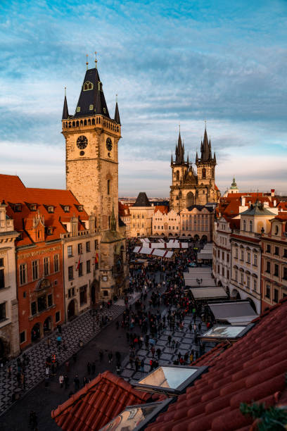 istock Elevated view of the Old Town Square in Prague 1435093384