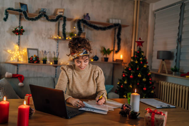 istock Woman doing finances at home 1435094477