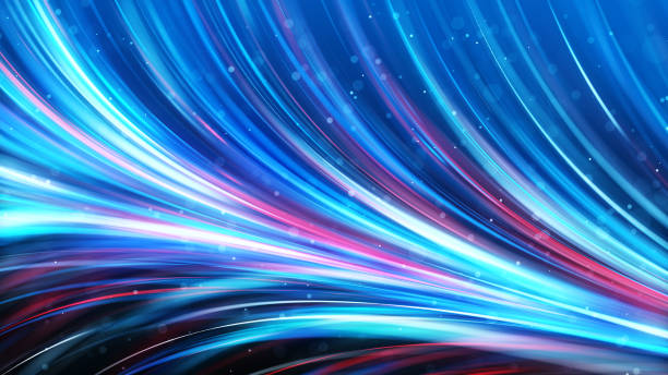 istock Abstract bright blue glitter lines background with glittery shine motion speed stripes 1435094711
