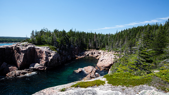 Cliff by the ocean in Cape Breton Highlands National Park, Nova Scotia