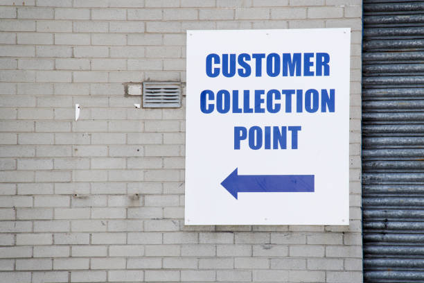 istock Customer collection point sign at shop car park 1435095373