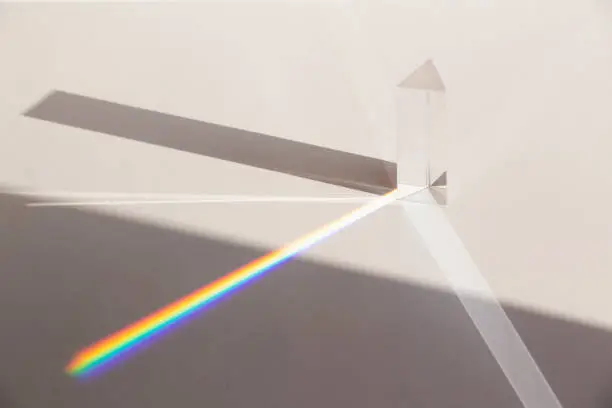 Glass prism decomposing sunlight